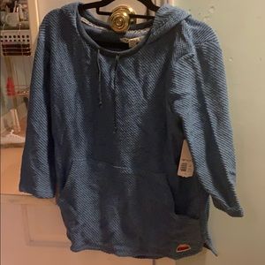Blue waffle knit Roxy hoodie